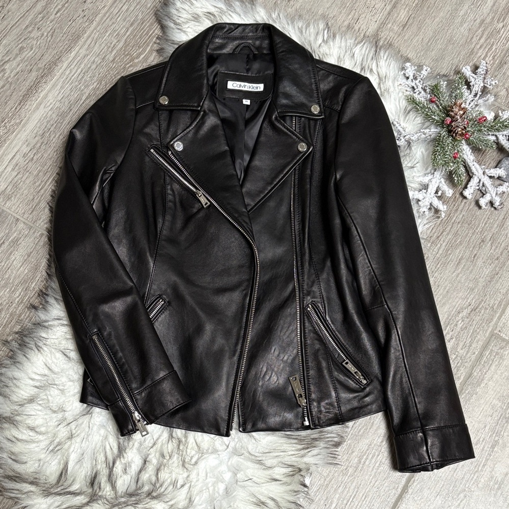 Calvin Klein Women's Black Leather Jacket